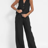 Rose | Button-Front Wide-Leg Set