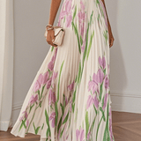 Imogen | Chiffon Floral Maxi Pleated Dress