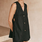 Helena | Sleeveless Button-Detail Set