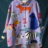 Rose | Printed Dog-Print Relaxed T-Shirt