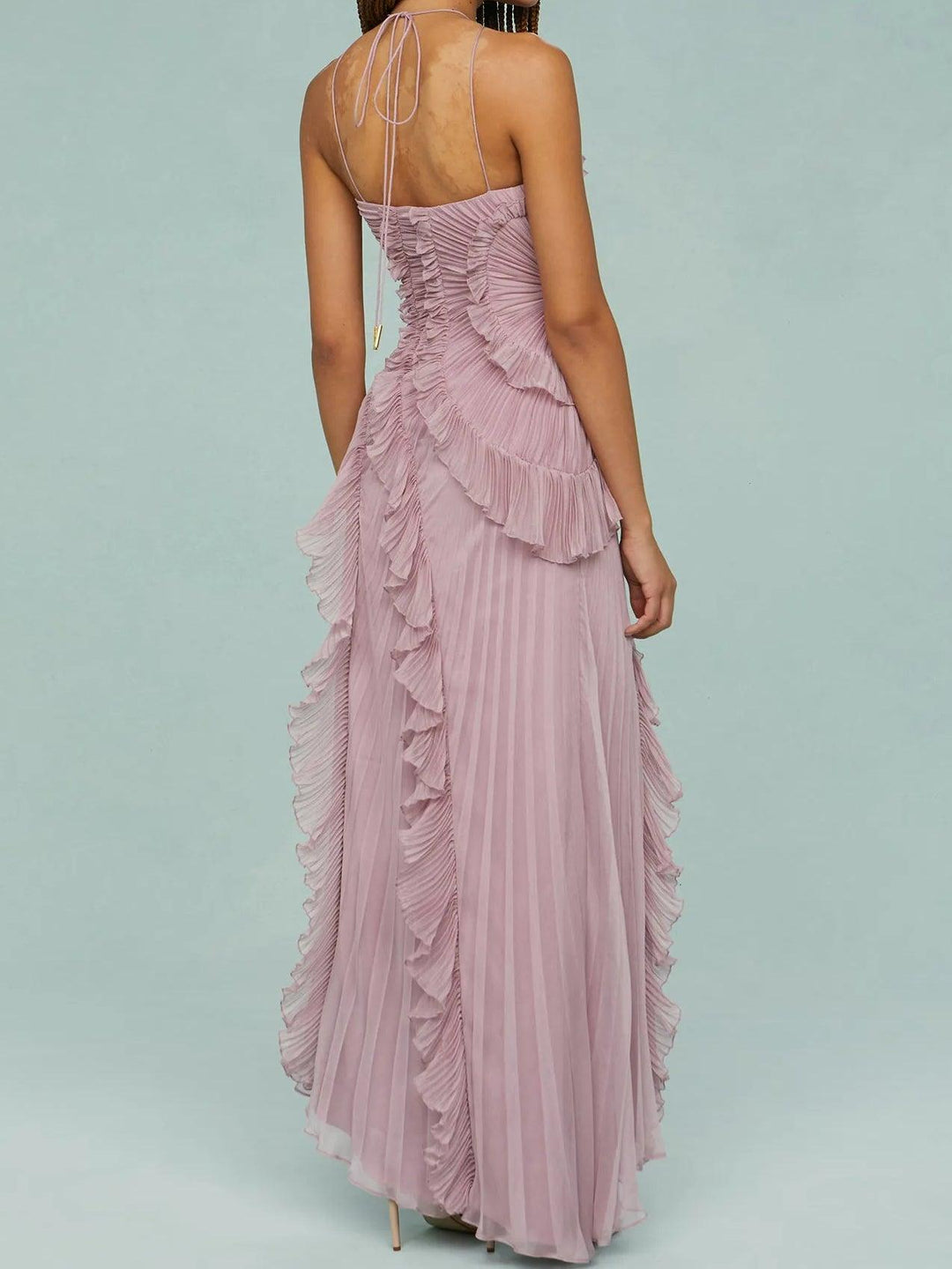 Grace | Long Pleated Split-Hem Dress