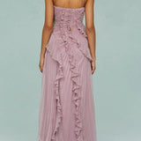 Grace | Long Pleated Split-Hem Dress