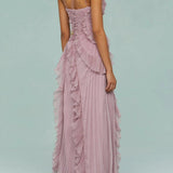 Grace | Long Pleated Split-Hem Dress