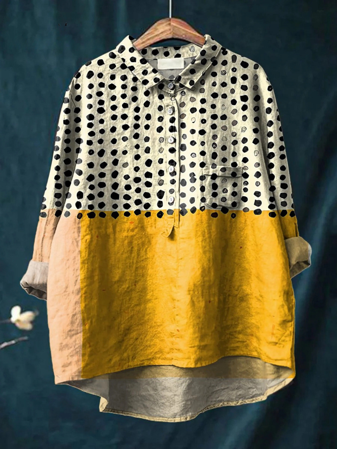 Martha | Printed Polka-Dot Relaxed Blouse