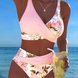 Marie | Floral Animal-Print Split-Hem Bikini