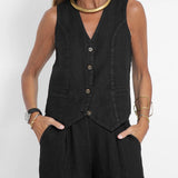 Rose | Button-Front Wide-Leg Set