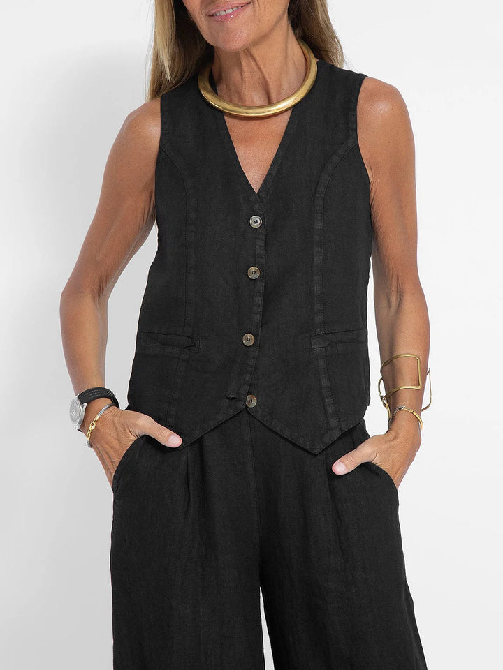 Rose | Button-Front Wide-Leg Set