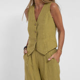 Rose | Button-Front Wide-Leg Set
