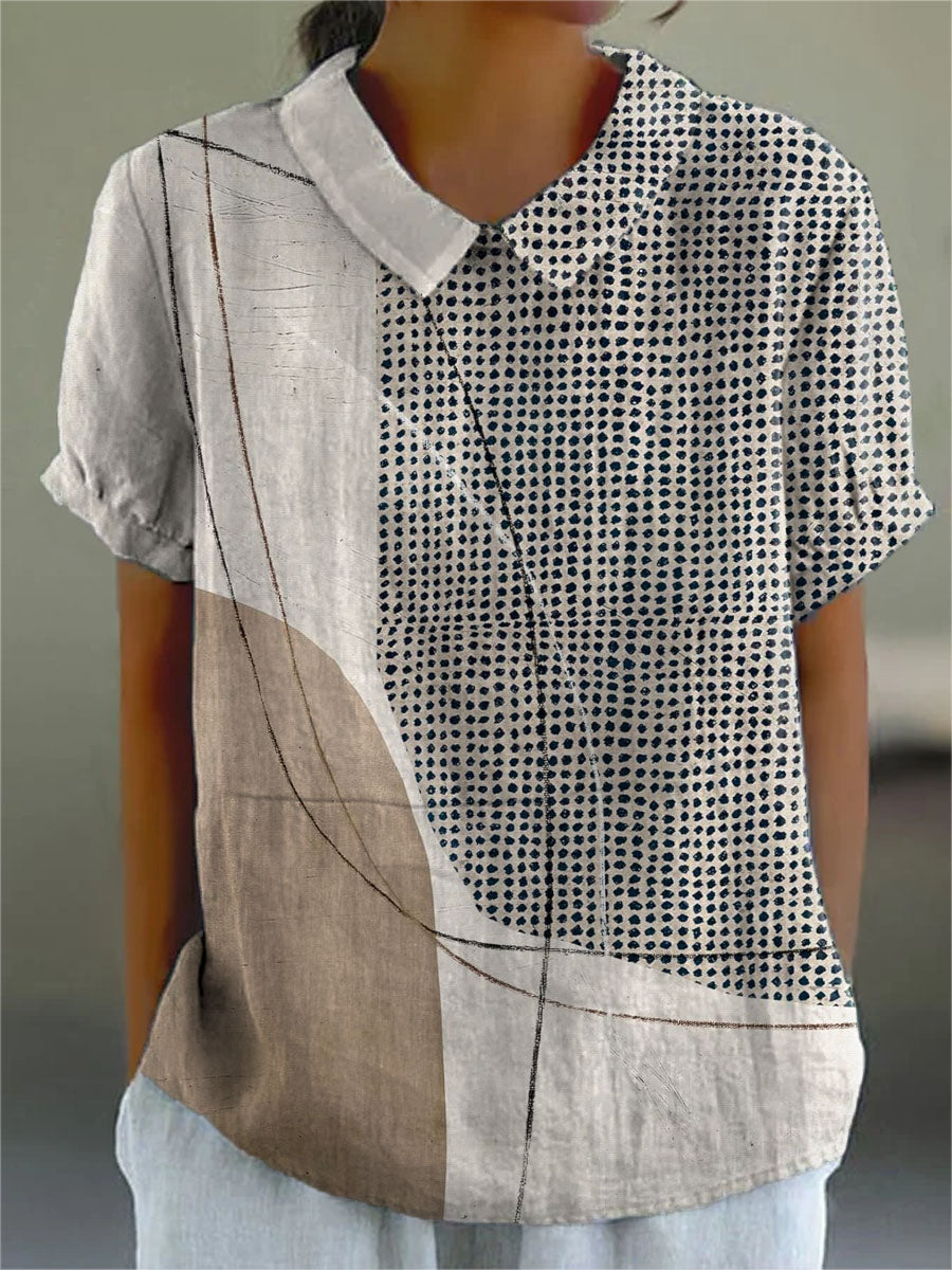 Claudia | Polka-Dot Abstract-Print Blouse