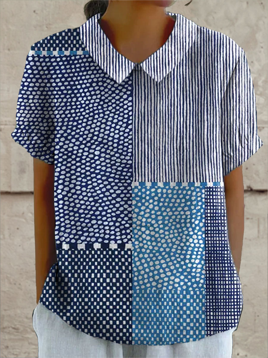 Yasmin | Printed Patchwork Blouse