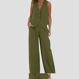 Rose | Button-Front Wide-Leg Set