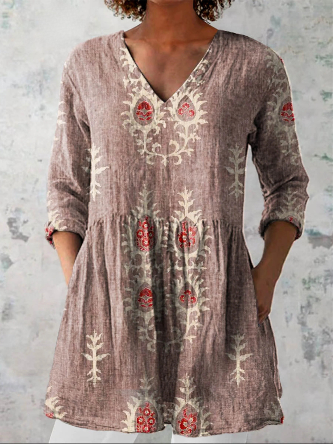 Mary | Long V-Neck Blouse