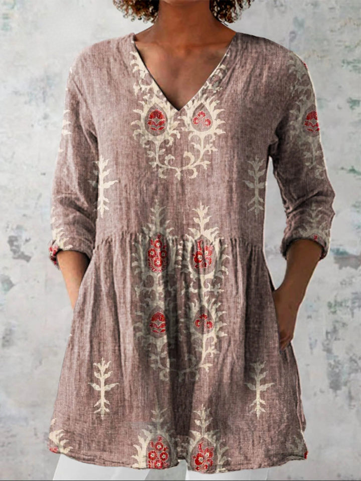 Mary | Long V-Neck Blouse