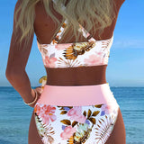Marie | Floral Animal-Print Split-Hem Bikini