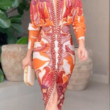 Monica | Printed Midi Dress