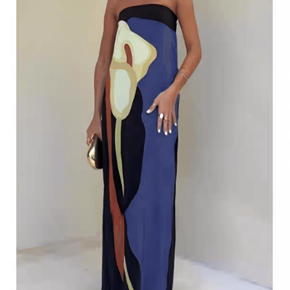 Una | Printed Animal-Print Maxi Sleeveless Dress
