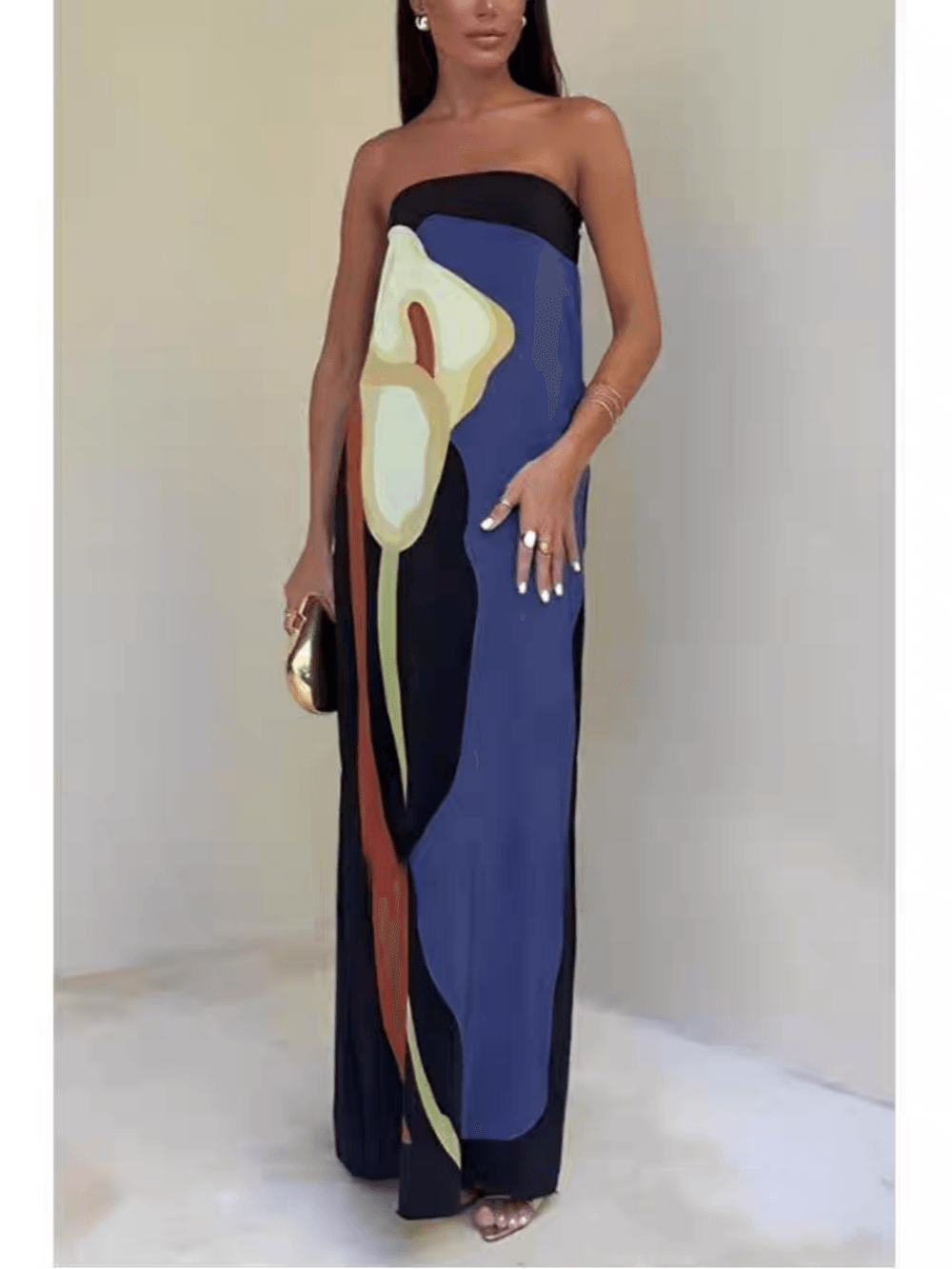 Una | Printed Animal-Print Maxi Sleeveless Dress