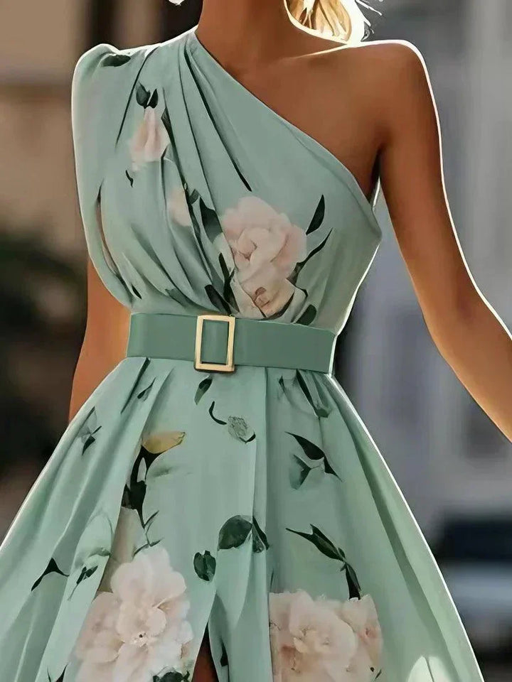 Valerie | Chiffon Floral Maxi Off-Shoulder Dress