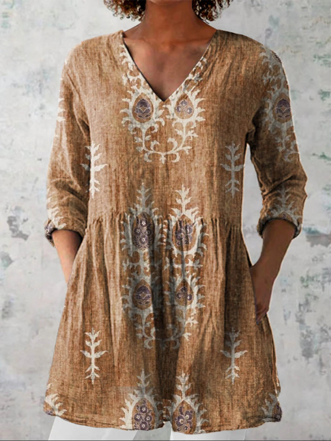Mary | Long V-Neck Blouse