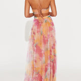 Betsy | Floral Printed Maxi V-Neck Dress