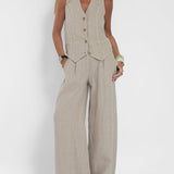 Rose | Button-Front Wide-Leg Set