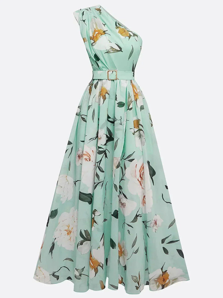 Valerie | Chiffon Floral Maxi Off-Shoulder Dress