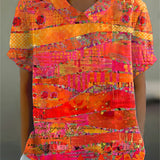 Violet | Printed Abstract-Print Blouse