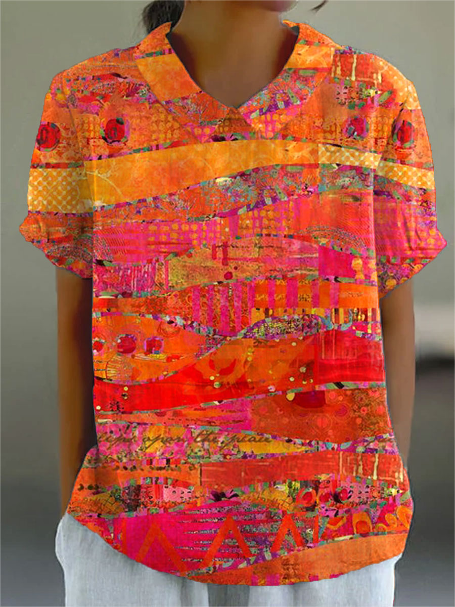 Violet | Printed Abstract-Print Blouse