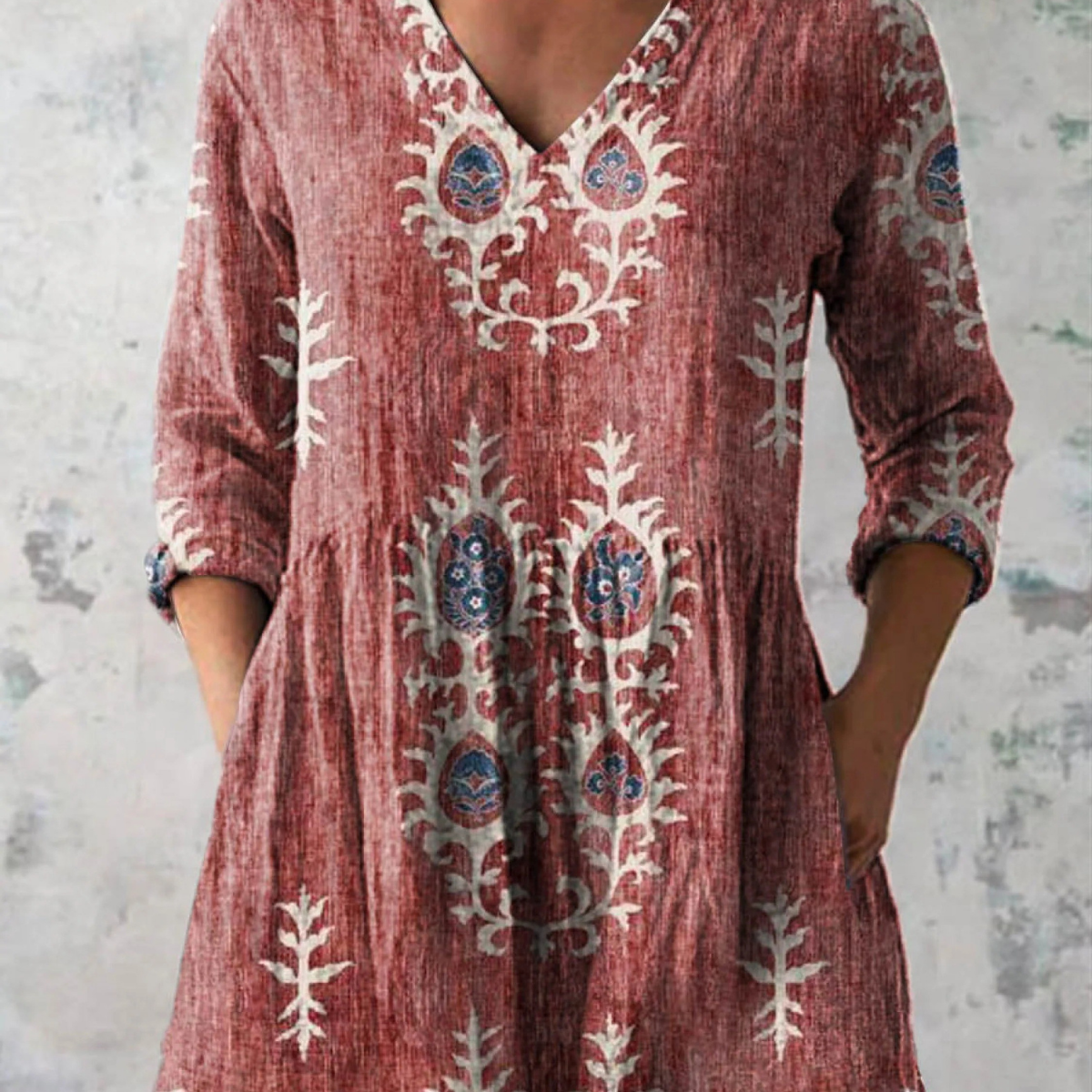 Mary | Long V-Neck Blouse