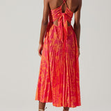 Sabrina | Elegant Floral Printed Midi Pleated Dress