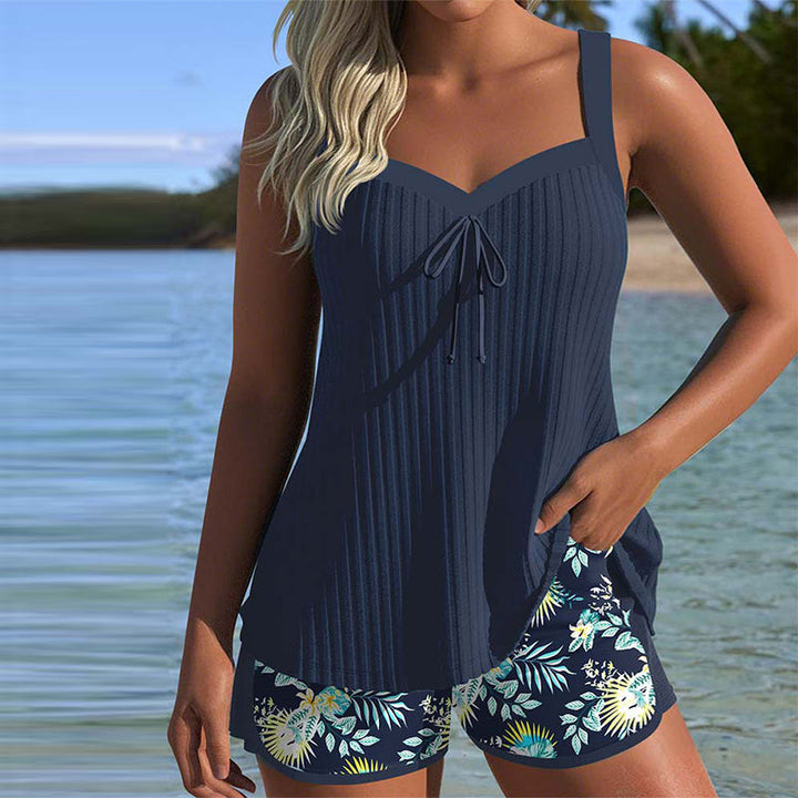 Ella | Striped Wide-Leg Tankini