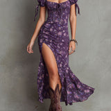 Anna | Floral Midi Puff-Sleeve Dress
