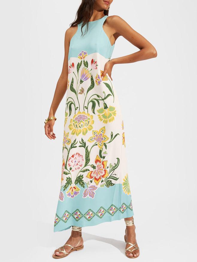 Josephine | Floral Printed Midi Sleeveless Dress