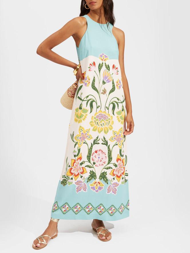 Josephine | Floral Printed Midi Sleeveless Dress