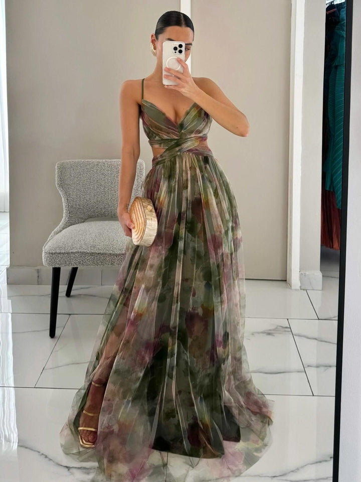 Betsy | Floral Printed Maxi V-Neck Dress
