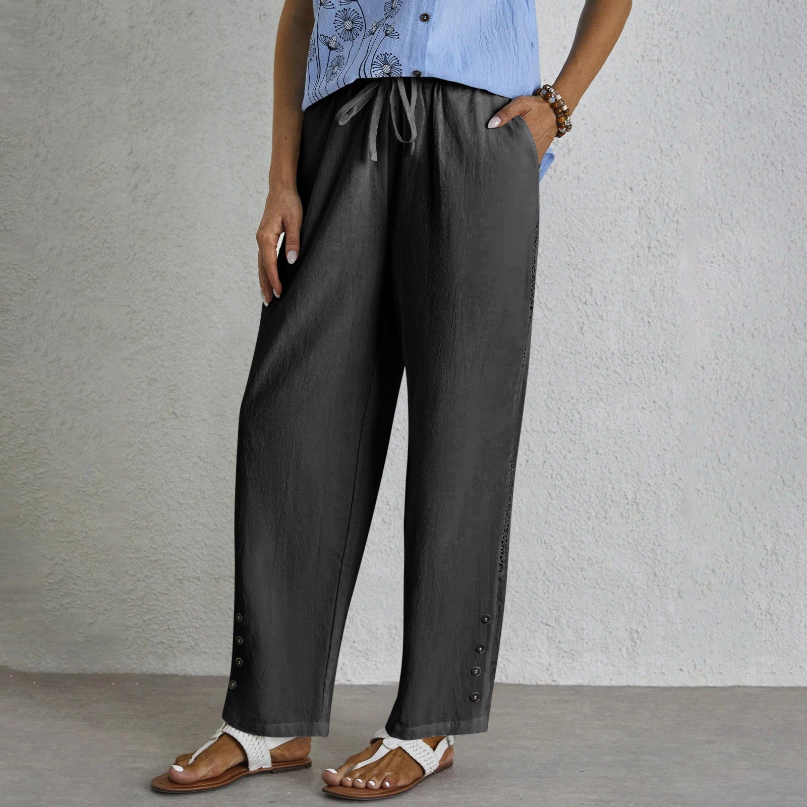 Sophie | Button-Detail Trousers