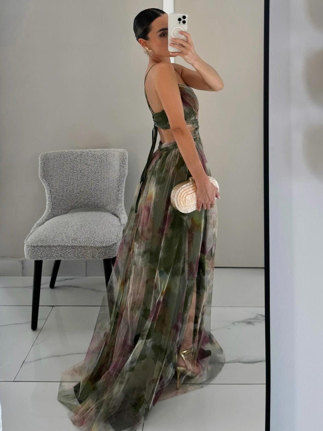 Betsy | Floral Printed Maxi V-Neck Dress