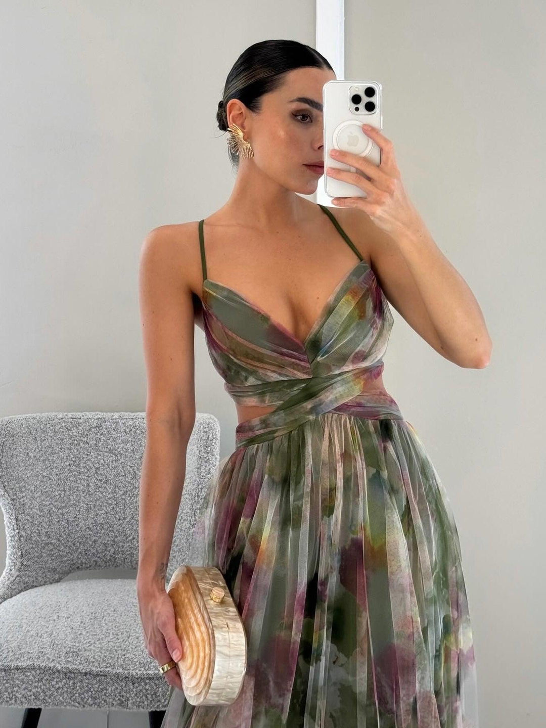 Betsy | Floral Printed Maxi V-Neck Dress