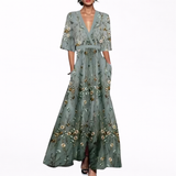 Iris | Elegant Floral Long Dress