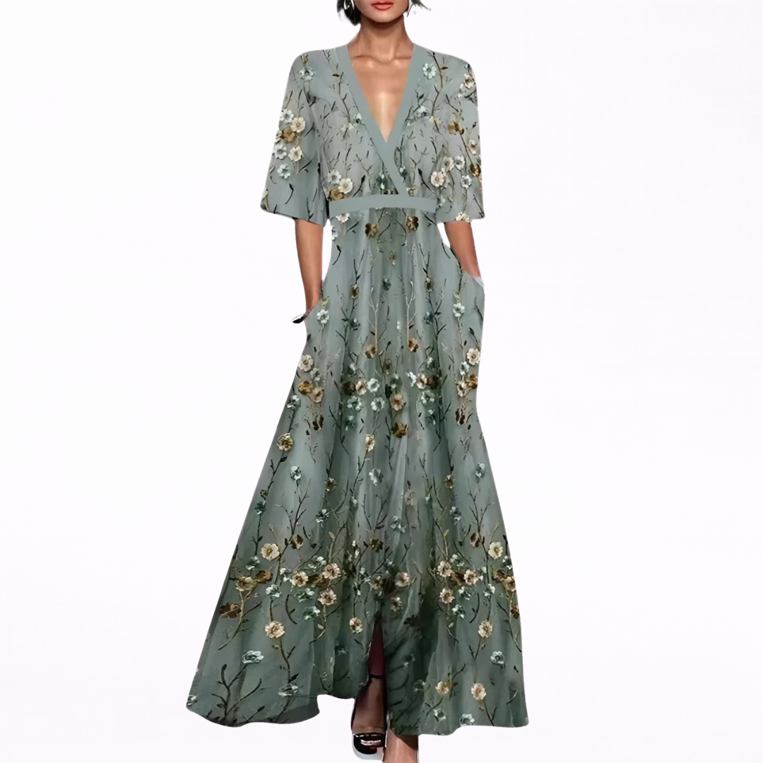 Iris | Elegant Floral Long Dress