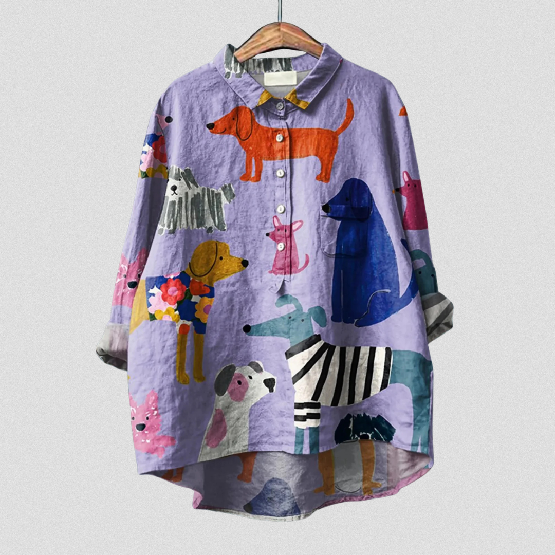Rose | Printed Dog-Print Relaxed T-Shirt