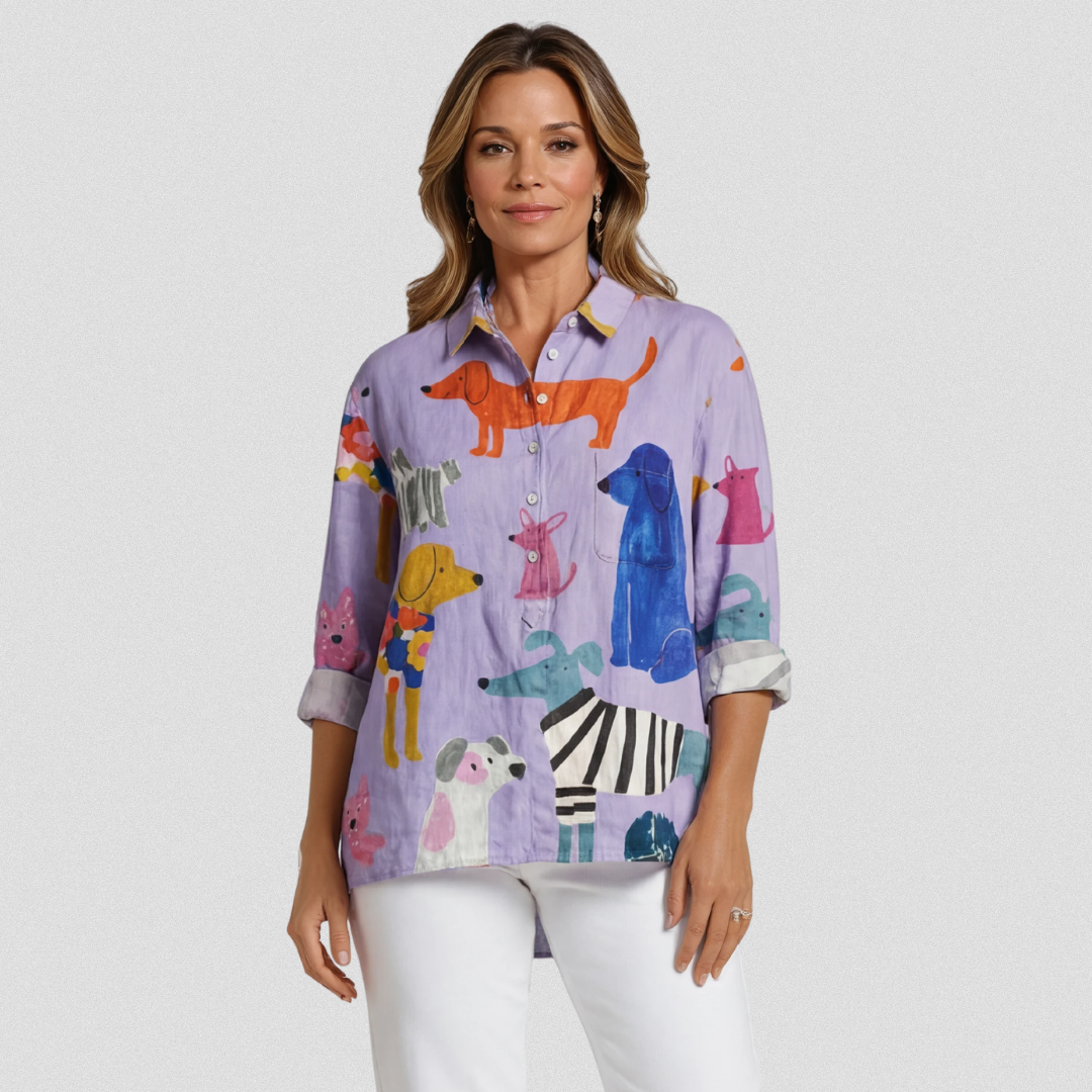 Rose | Printed Dog-Print Relaxed T-Shirt
