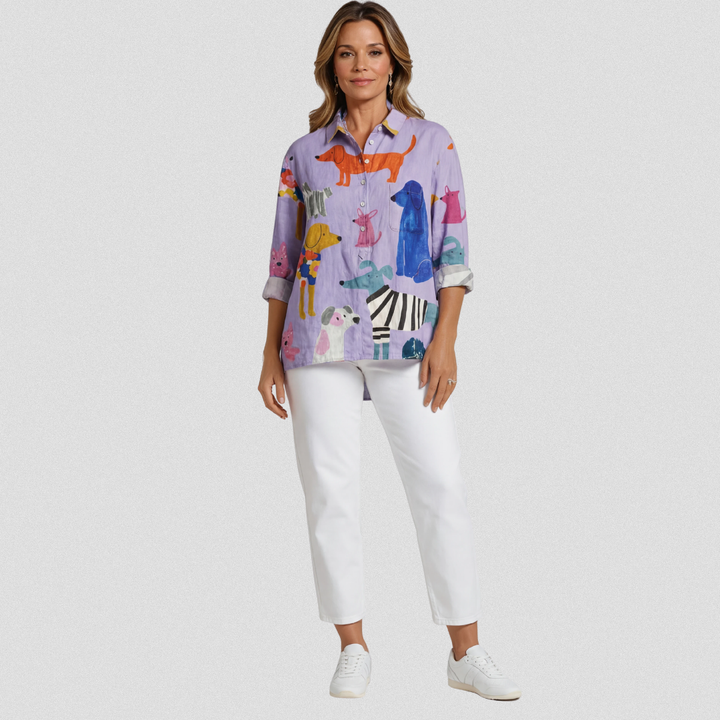 Rose | Printed Dog-Print Relaxed T-Shirt