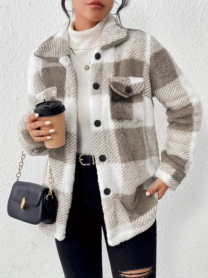 Freya | Elegant Fleece Striped Jacket