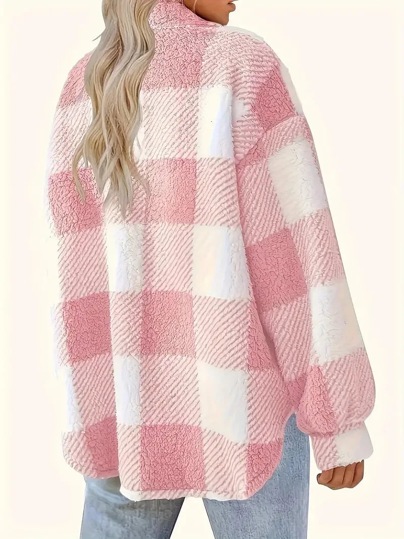 Freya | Elegant Fleece Striped Jacket