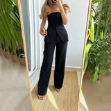 Teresa | Sleeveless Button-Detail Wide-Leg Set