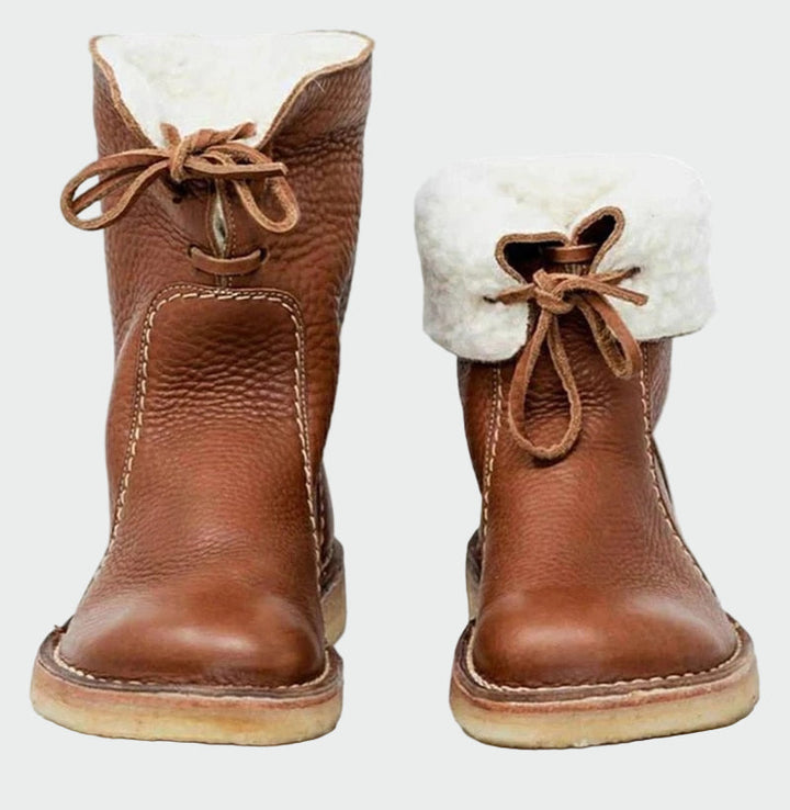 Martha | Waterproof Leather Wool-Blend Boots
