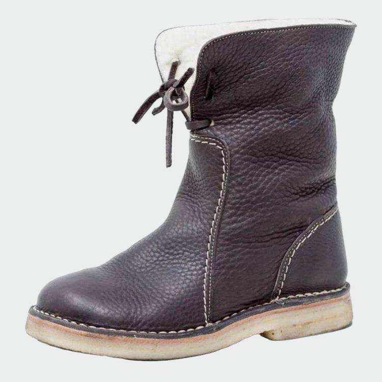 Martha | Waterproof Leather Wool-Blend Boots