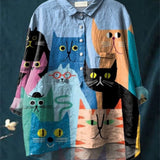 Rose | Printed Cat-Print Relaxed Blouse