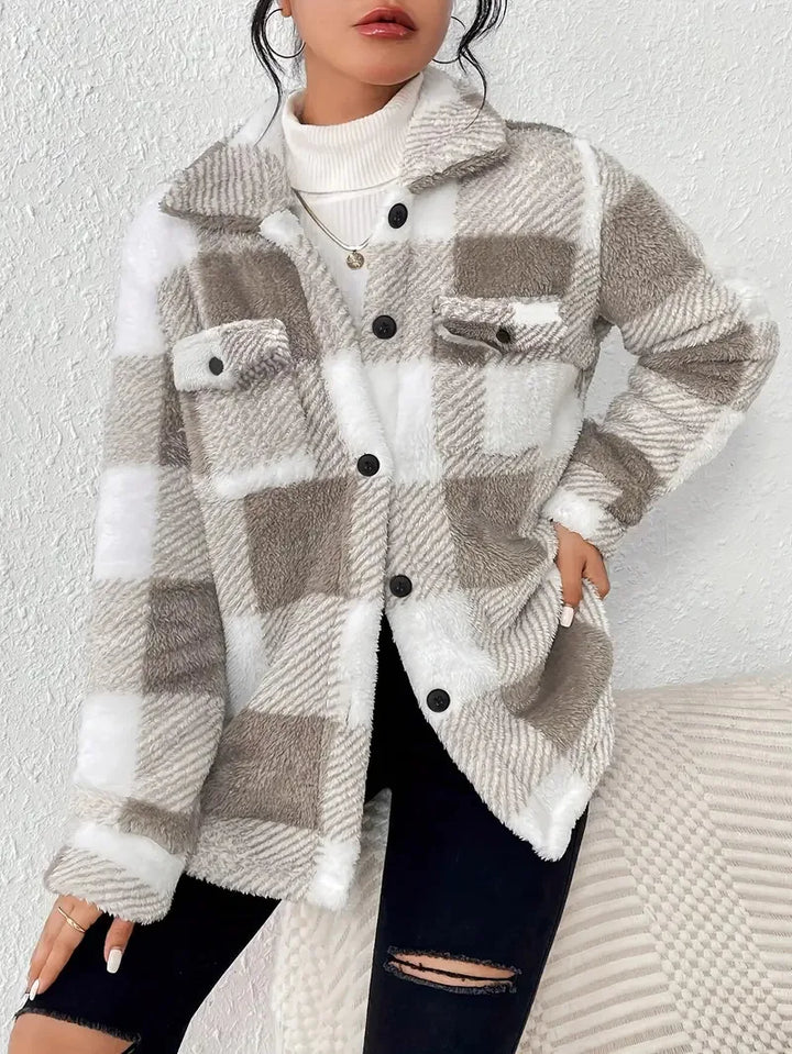 Freya | Elegant Fleece Striped Jacket